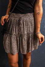 Load image into Gallery viewer, Frill Leopard Elastic Waist Skirt