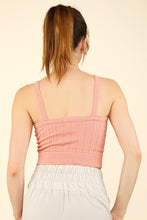 Load image into Gallery viewer, VERY J Cable Knit Seamless Cropped Cami