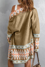 Load image into Gallery viewer, Geometric Open Front Long Sleeve Cardigan