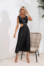 Load image into Gallery viewer, Cutout Ruched Round Neck Tank Dress