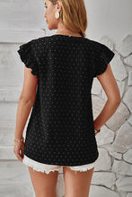 Load image into Gallery viewer, Swiss Dot Ruffled Cap Sleeve T-Shirt