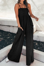 Load image into Gallery viewer, Smocked Spaghetti Strap Wide Leg Jumpsuit