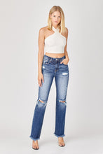 Load image into Gallery viewer, Risen Full Size Raw Hem Distressed Straight Jeans