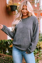 Load image into Gallery viewer, Round Neck Dropped Shoulder Sweatshirt