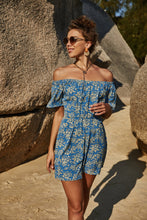 Load image into Gallery viewer, Printed Off-Shoulder Short Sleeve Romper