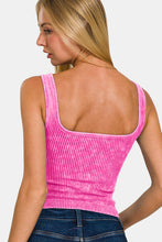 Load image into Gallery viewer, Zenana Washed Ribbed Cropped Bra Padded Tank