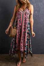 Load image into Gallery viewer, Printed V-Neck Midi Cami Dress