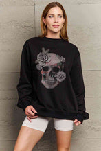 Load image into Gallery viewer, Simply Love Simply Love Full Size Dropped Shoulder SKULL Graphic Sweatshirt