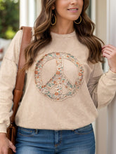 Load image into Gallery viewer, Plus Size Peace Sign Long Sleeve Sweatshirt