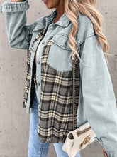 Load image into Gallery viewer, Plaid Button Up Dropped Shoulder Jacket