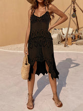 Load image into Gallery viewer, Openwork Scoop Neck Spaghetti Strap Cover-Up Dress