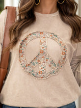 Load image into Gallery viewer, Plus Size Peace Sign Long Sleeve Sweatshirt