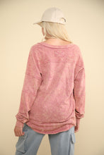 Load image into Gallery viewer, VERY J Washed V-Neck Exposed Seam Knit Top