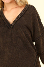 Load image into Gallery viewer, VERY J Washed V-Neck Exposed Seam Knit Top