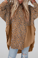 Load image into Gallery viewer, Textured Leopard Dropped Shoulder Blouse