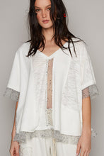 Load image into Gallery viewer, POL Openwork V-Neck Half Sleeve Top