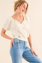 Load image into Gallery viewer, And The Why Back Waist Tie Cropped Blouse