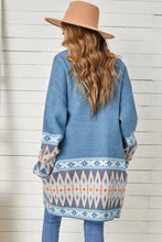 Load image into Gallery viewer, Geometric Open Front Long Sleeve Cardigan