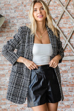 Load image into Gallery viewer, First Love Full Size Lurex Mixed Tweed One Button Blazer