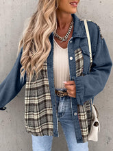 Load image into Gallery viewer, Plaid Button Up Dropped Shoulder Jacket