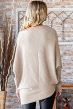 Load image into Gallery viewer, First Love Full Size Asymmetrical Hem Dolman Sleeve Sweater