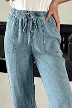 Load image into Gallery viewer, Drawstring High Waist Jeans with Pockets