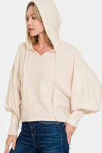 Load image into Gallery viewer, Zenana Brushed Hacci Drop Shoulder Cropped Hoodie