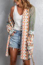 Load image into Gallery viewer, Geometric Open Front Long Sleeve Cardigan