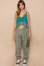 Load image into Gallery viewer, POL Distressed Cargo Denim Jogger with Crochet Pockets