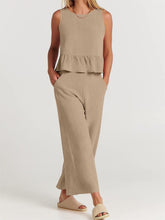 Load image into Gallery viewer, Full Size Round Neck Top and Wide Leg Pants Set