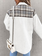 Load image into Gallery viewer, Plaid Button Up Dropped Shoulder Jacket