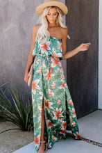 Load image into Gallery viewer, Slit Tropical Sleeveless Tube Dress