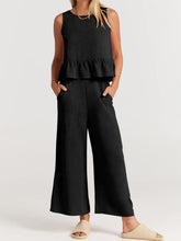 Load image into Gallery viewer, Full Size Round Neck Top and Wide Leg Pants Set