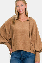 Load image into Gallery viewer, Zenana Brushed Hacci Drop Shoulder Cropped Hoodie