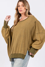 Load image into Gallery viewer, SAGE + FIG Mineral Wash Side Slit Oversized Sweatshirt