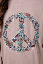 Load image into Gallery viewer, Peace Sign Applique Long Sleeve Sweatshirt