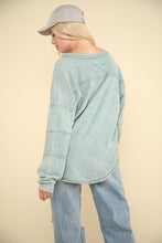 Load image into Gallery viewer, VERY J Washed V-Neck Exposed Seam Knit Top