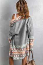 Load image into Gallery viewer, Geometric Open Front Long Sleeve Cardigan