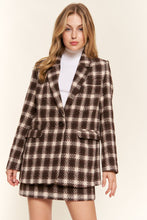 Load image into Gallery viewer, And The Why Full Size Plaid Brushed One Button Blazer