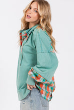 Load image into Gallery viewer, SAGE + FIG Full Size Plaid Print Washed Hoodie