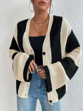 Load image into Gallery viewer, Striped Button Up Cardigan