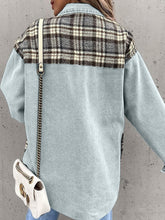 Load image into Gallery viewer, Plaid Button Up Dropped Shoulder Jacket