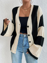 Load image into Gallery viewer, Striped Button Up Cardigan