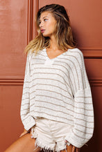 Load image into Gallery viewer, BiBi Stripe V-Neck Knit Top