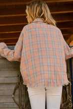 Load image into Gallery viewer, And The Why Full Size Plaid Button Up Raw Hem Shirt