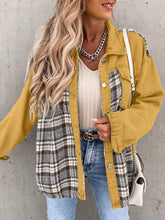 Load image into Gallery viewer, Plaid Button Up Dropped Shoulder Jacket