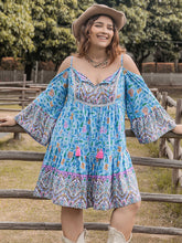 Load image into Gallery viewer, Plus Size Printed Long Sleeve Mini Dress