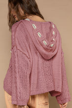 Load image into Gallery viewer, POL Cable Knit Hooded Chenille Sweater