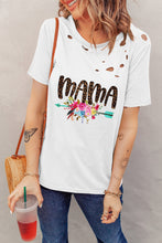 Load image into Gallery viewer, MAMA Graphic Distressed Round Neck Tee