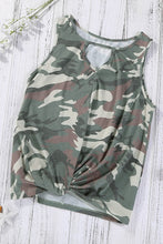 Load image into Gallery viewer, Camouflage Print Cutout Hem Detail Tank